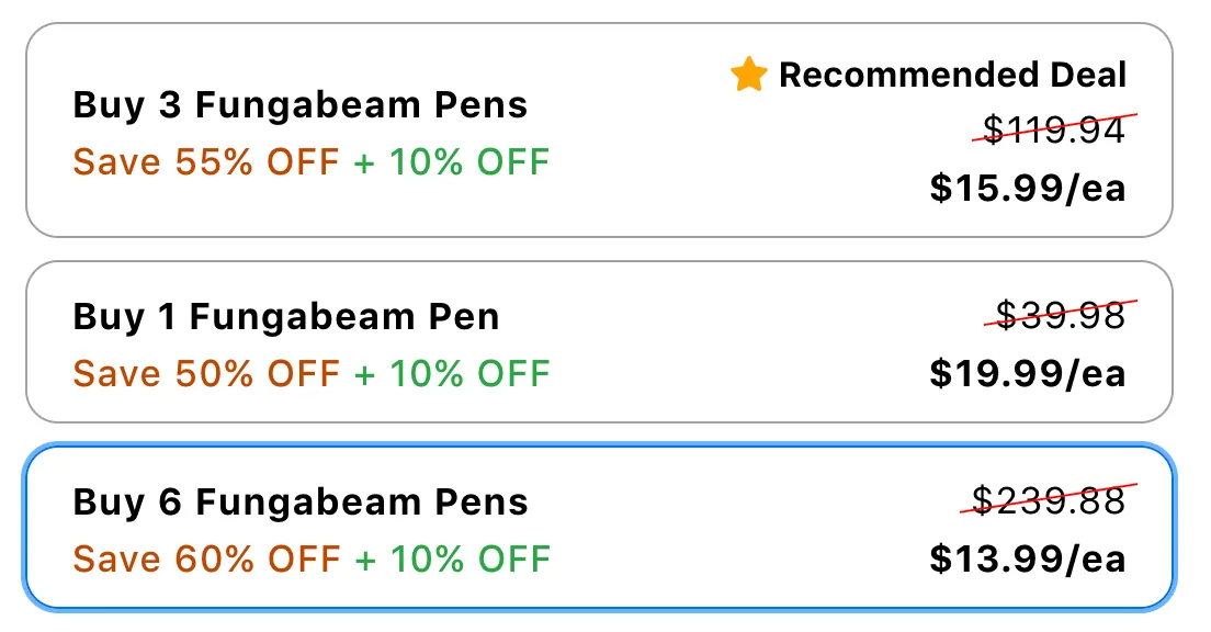Select your Fungabeam Pen package